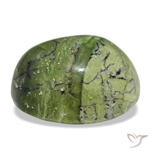 Opale vert naturelle coupe ovale, 11,27 ct, opaque