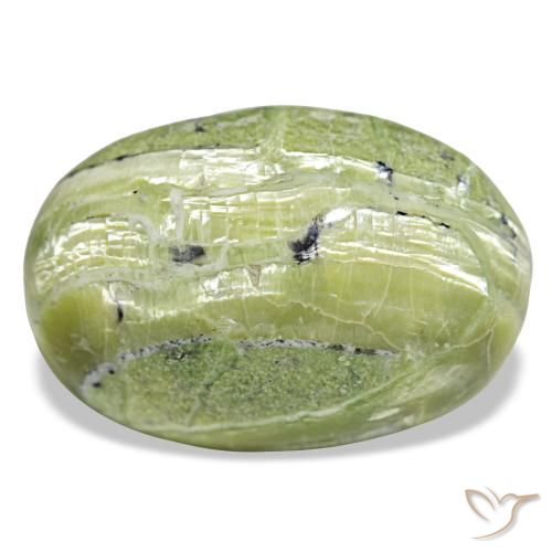 Opale vert naturelle coupe ovale, 21,88 ct, opaque