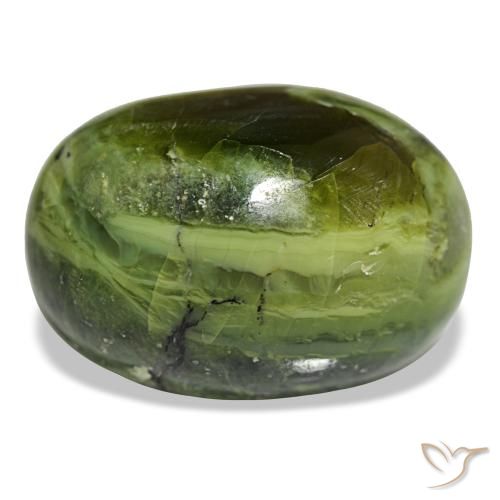 Opale vert naturelle coupe ovale, 27,34 ct, opaque