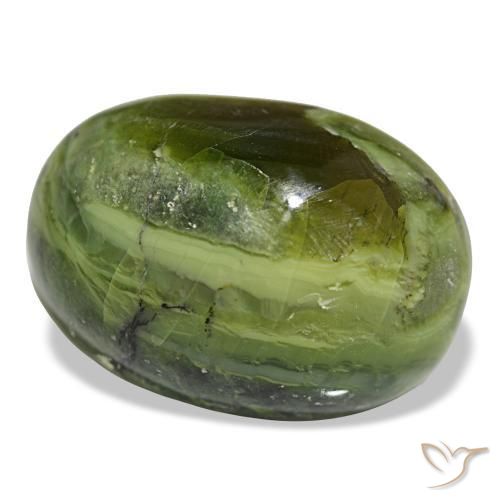 Opale vert naturelle coupe ovale, 27,34 ct, opaque