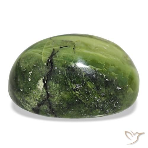 Opale vert naturelle coupe ovale, 27,34 ct, opaque