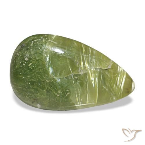 Opale vert naturelle en forme de poire, 2,14 ct, opaque