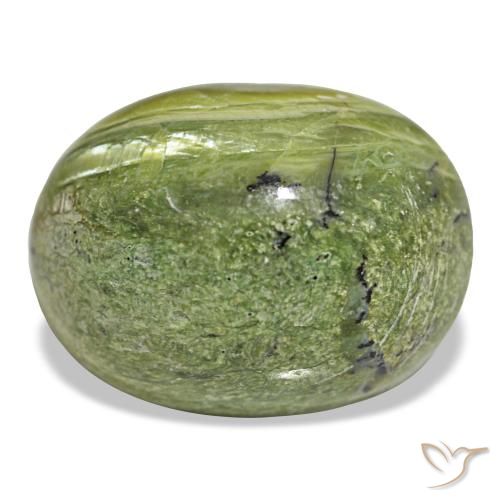 Opale vert naturelle coupe ovale, 12,06 ct, opaque