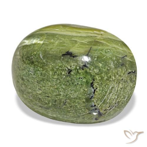 Opale vert naturelle coupe ovale, 12,06 ct, opaque