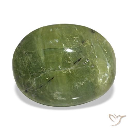 Opale vert naturelle coupe ovale, 3,42 ct, opaque