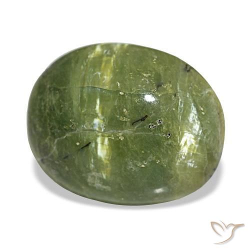 Opale vert naturelle coupe ovale, 3,42 ct, opaque