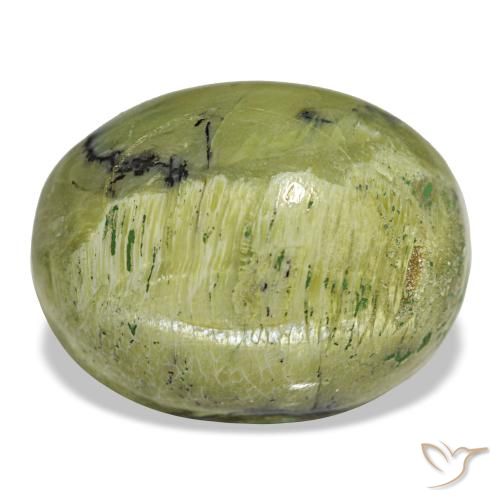 Opale vert naturelle coupe ovale, 8,06 ct, opaque