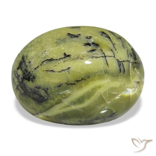 Opale vert naturelle coupe ovale, 5,74 ct, opaque