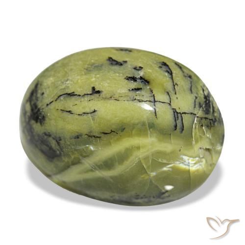 Opale vert naturelle coupe ovale, 5,74 ct, opaque