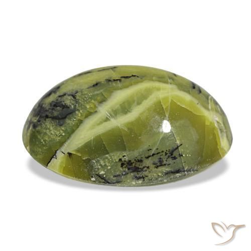 Opale vert naturelle coupe ovale, 5,74 ct, opaque