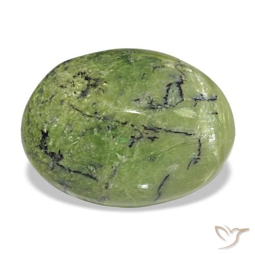 Opale vert naturelle coupe ovale, 5,72 ct, opaque
