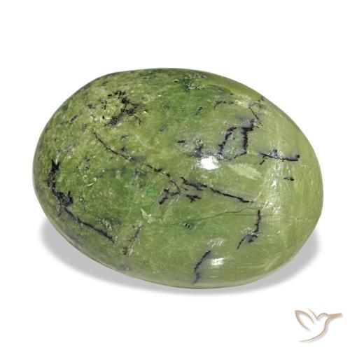 Opale vert naturelle coupe ovale, 5,72 ct, opaque