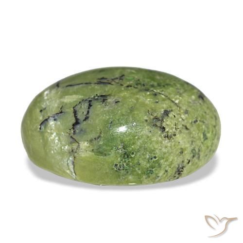 Opale vert naturelle coupe ovale, 5,72 ct, opaque