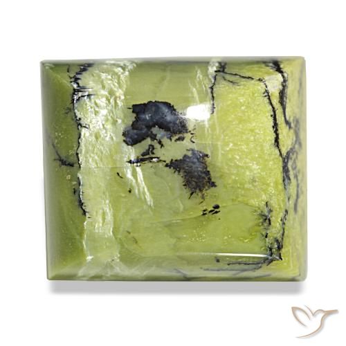 Opale vert naturelle baguette, 21,06 ct, opaque