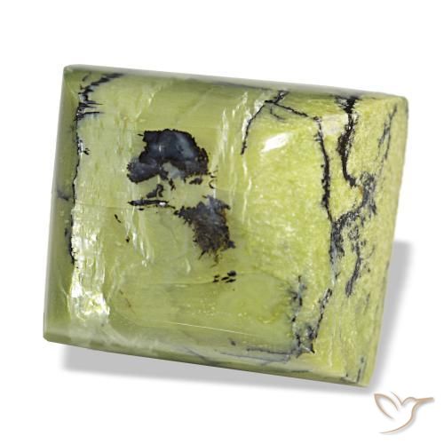 Opale vert naturelle baguette, 21,06 ct, opaque