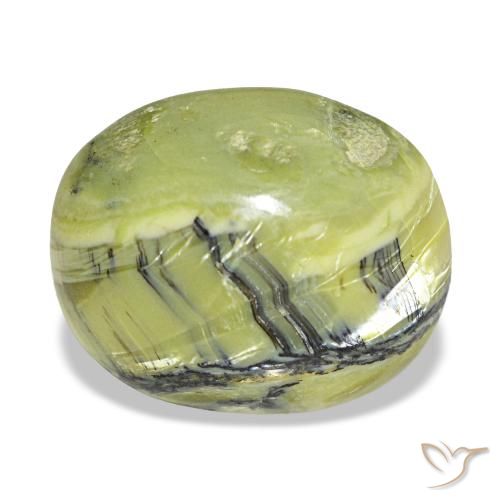 Opale vert naturelle coupe ovale, 6,94 ct, opaque