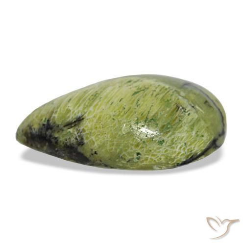 Opale vert naturelle en forme de poire, 6,21 ct, opaque
