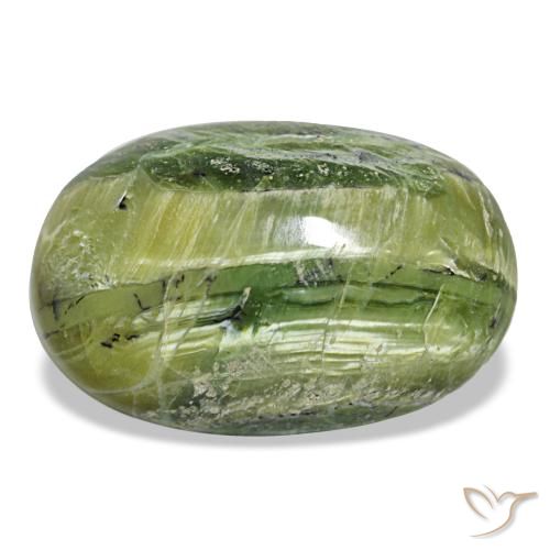 Opale vert naturelle coupe ovale, 22,11 ct, opaque