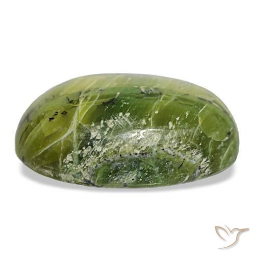 Opale vert naturelle coupe ovale, 22,11 ct, opaque