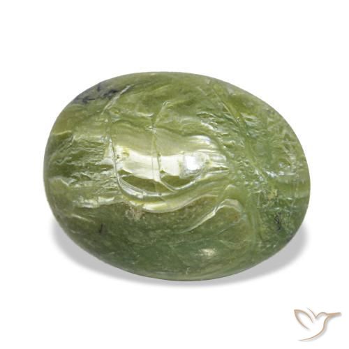 Opale vert naturelle coupe ovale, 1,90 ct, opaque