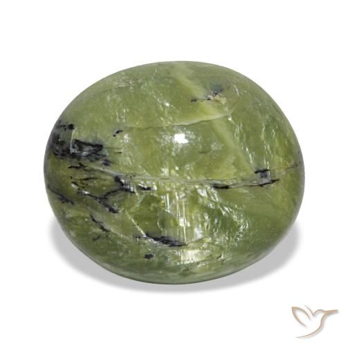 Opale vert naturelle coupe ovale, 2,59 ct, opaque