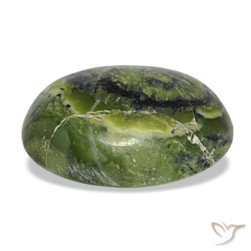 Opale vert naturelle coupe ovale, 8,91 ct, opaque