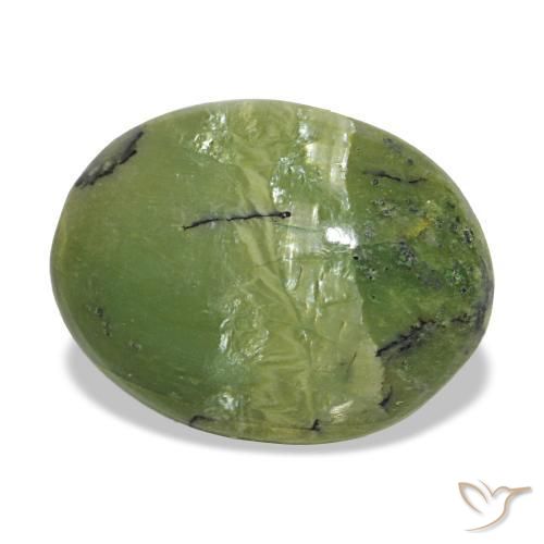 Opale vert naturelle coupe ovale, 4,21 ct, opaque