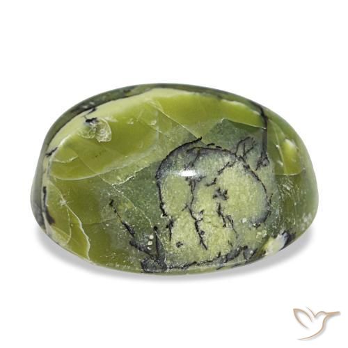 Opale vert naturelle coupe ovale, 8,19 ct, opaque