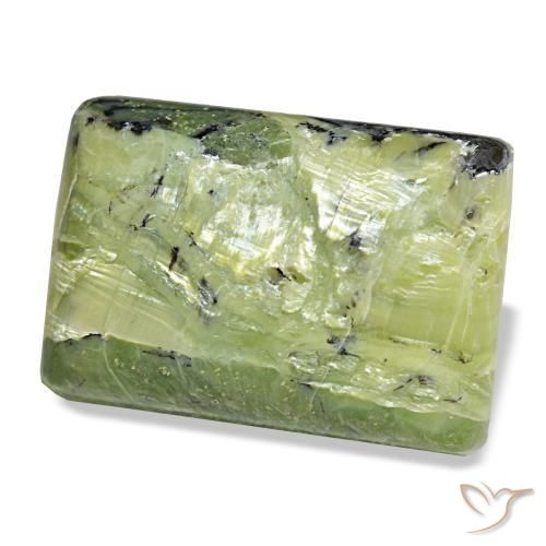 Opale vert naturelle baguette, 31,09 ct, opaque