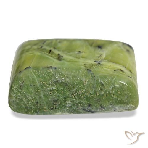 Opale vert naturelle baguette, 31,09 ct, opaque