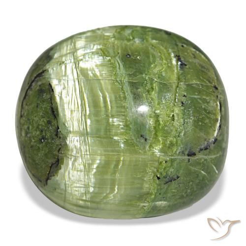 Opale vert naturelle coupe coussin, 32,39 ct, opaque