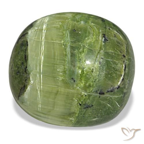 Opale vert naturelle coupe coussin, 32,39 ct, opaque