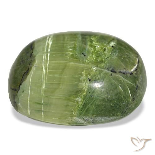Opale vert naturelle coupe coussin, 32,39 ct, opaque