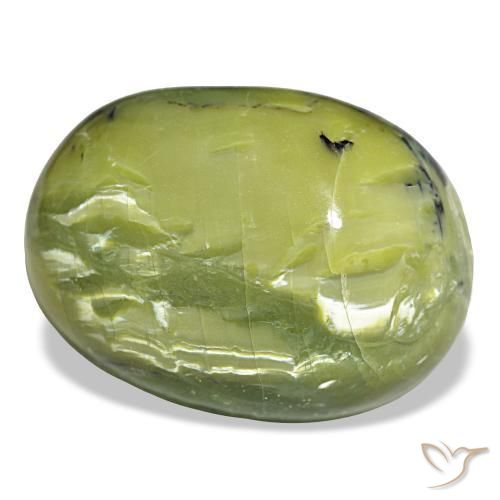 Opale vert naturelle coupe ovale, 38,44 ct, opaque