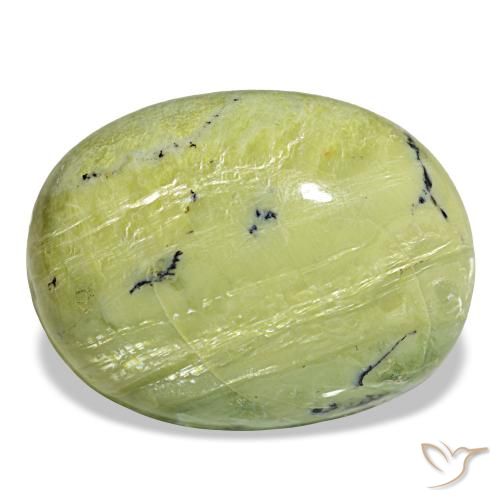 Opale vert naturelle coupe ovale, 36,45 ct, opaque