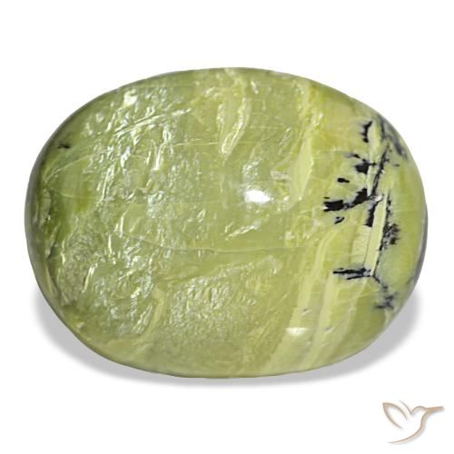 Opale vert naturelle coupe ovale, 26,42 ct, opaque