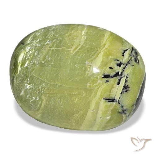 Opale vert naturelle coupe ovale, 26,42 ct, opaque