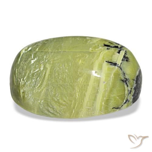 Opale vert naturelle coupe ovale, 26,42 ct, opaque