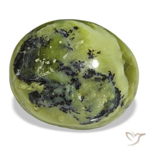 Opale vert naturelle coupe ovale, 34,72 ct, opaque