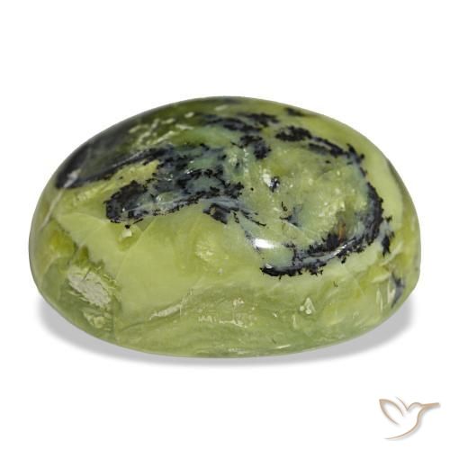Opale vert naturelle coupe ovale, 34,72 ct, opaque