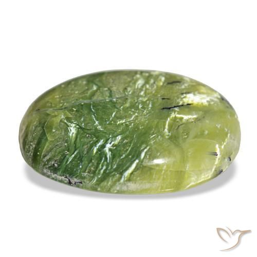 Opale vert naturelle coupe ovale, 18,12 ct, opaque