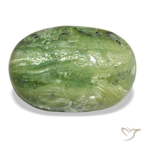 Opale vert naturelle coupe ovale, 25,54 ct, opaque