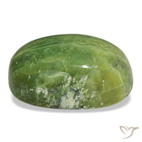 Opale vert naturelle coupe ovale, 25,54 ct, opaque