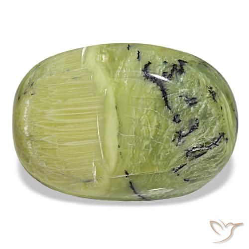 Opale vert naturelle coupe ovale, 39,60 ct, opaque
