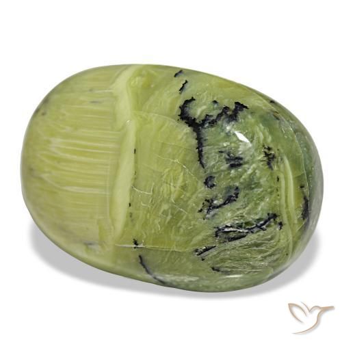 Opale vert naturelle coupe ovale, 39,60 ct, opaque