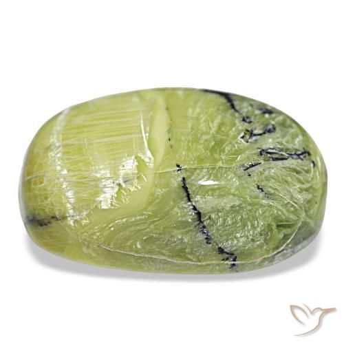 Opale vert naturelle coupe ovale, 39,60 ct, opaque