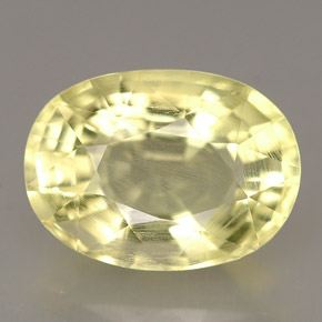 Orthose jaune naturelle coupe ovale, 5,76 ct, VS