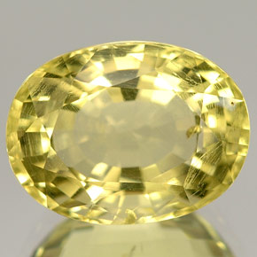 Orthose jaune naturelle coupe ovale, 5,38 ct, VS