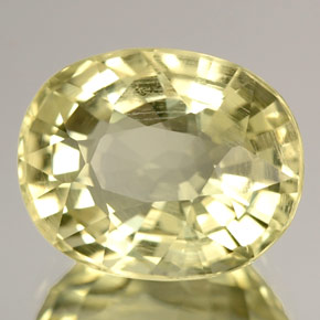 Orthose jaune naturelle coupe ovale, 4,56 ct, VS