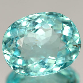 Tourmaline paraíba vert naturelle coupe ovale, 4,54 ct, SI